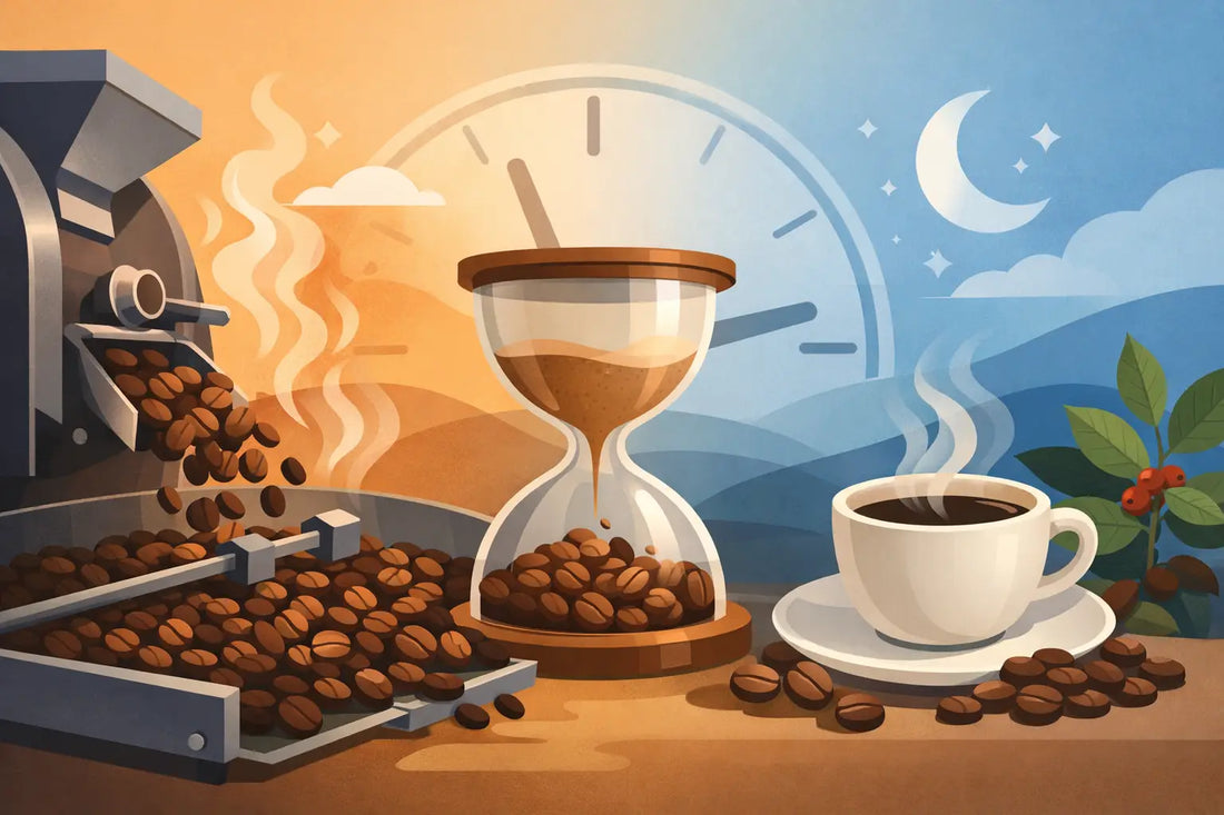 Cafea proaspăt prăjită are nevoie de timp